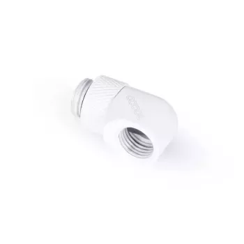 Montavimo komplektas Alphacool Eiszapfen L formos jungtis sukamasis G1/4 išorinis sriegis į G1/4 vidinį sriegį balta