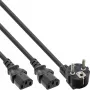 InLine Y formos maitinimo laidas 1x CEE 7/7 kampuotas / 2x 3 kontaktų IEC C13 vyriškas, 1,8 m