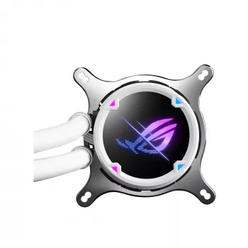ASUS ROG STRIX LC II 240 ARGB White Edition procesoriaus skysčinis aušintuvas 240 mm, 2x120 mm ventiliatoriai, ARGB, baltas