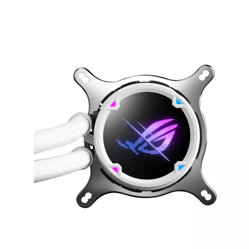 ASUS ROG STRIX LC II 240 ARGB White Edition procesoriaus skysčinis aušintuvas 240 mm, 2x120 mm ventiliatoriai, ARGB, baltas