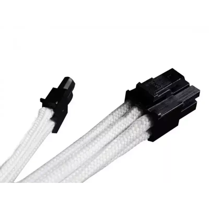SilverStone SST-PP07-PCIW PCIe prailginimo kabelis 8 kontaktų į 6+2 kontaktų, 0,25 m, baltas