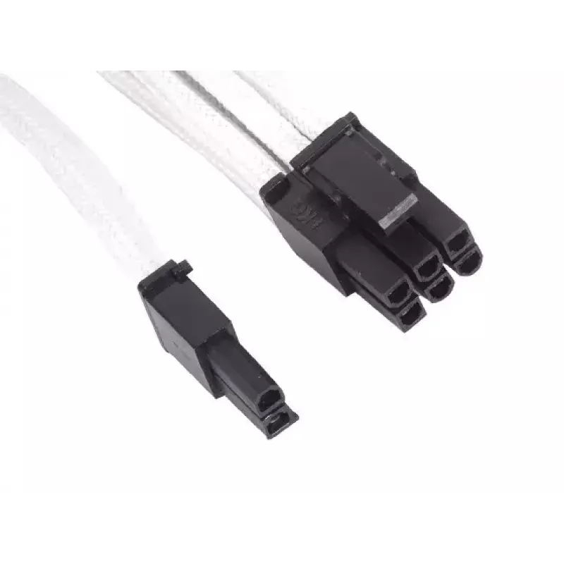 SilverStone SST-PP07-PCIW PCIe prailginimo kabelis 8 kontaktų į 6+2 kontaktų, 0,25 m, baltas