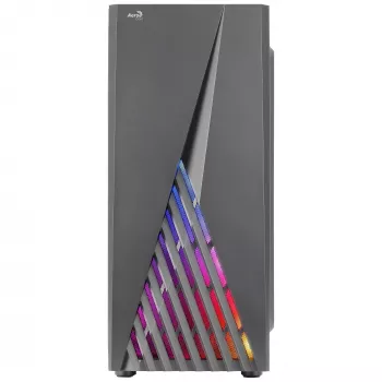 Aerocool DELTABKV1 ATX kompiuterio korpusas RGB priekiu, pilnas šoninis langas, 12cm ventiliatorius, juodas
