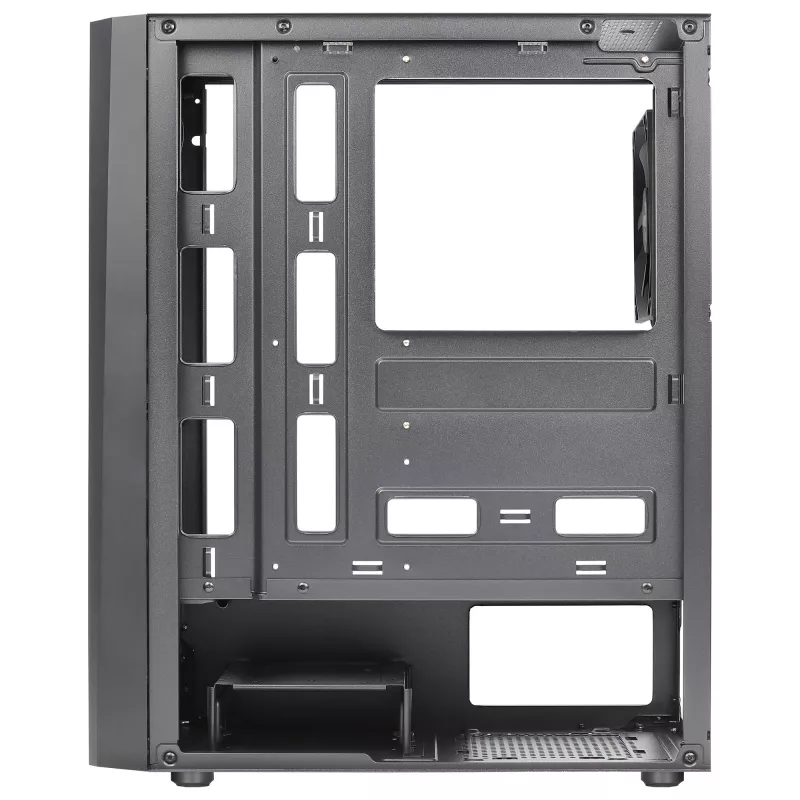 Aerocool DELTABKV1 ATX kompiuterio korpusas RGB priekiu, pilnas šoninis langas, 12cm ventiliatorius, juodas