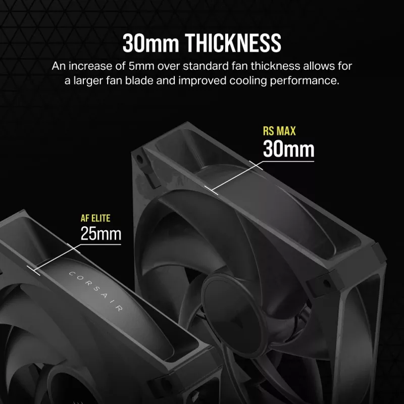CORSAIR RS140 MAX 140 mm ventiliatorius (vienas) - juodas