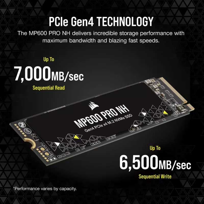 CORSAIR SSD - 4TB - MP600 Pro Nh PCI-E 4.0 x4 NVMe M.2
