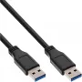 InLine USB 3.2 Gen.1 laidas Type A kištukas / A kištukas, juodas, 5 m