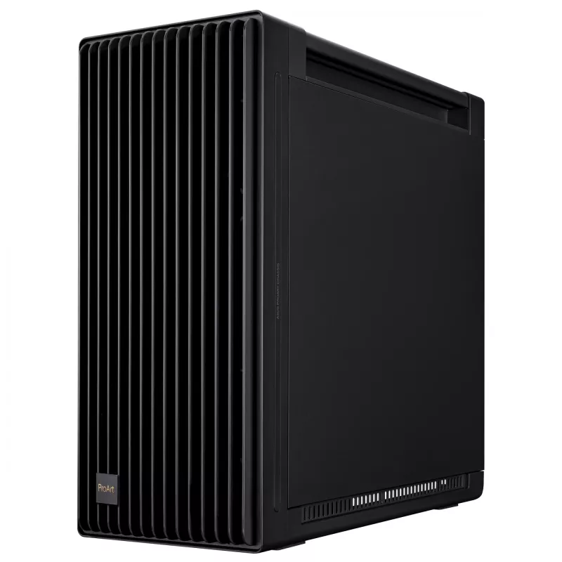 PC korpusas ASUS ProArt PA602 Midi Tower Juodas — ATX/EATX, grūdintas stiklas, 2x200mm priekiniai ventiliatoriai, 360mm viršutinis radiatorius, GPU iki 450mm