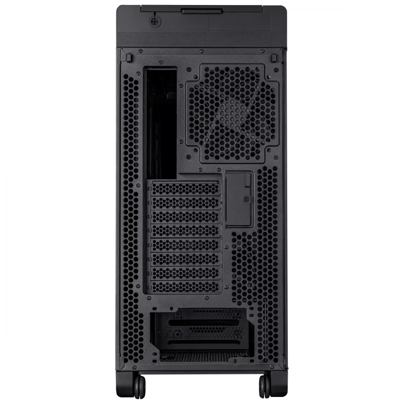PC korpusas ASUS ProArt PA602 Midi Tower Juodas — ATX/EATX, grūdintas stiklas, 2x200mm priekiniai ventiliatoriai, 360mm viršutinis radiatorius, GPU iki 450mm