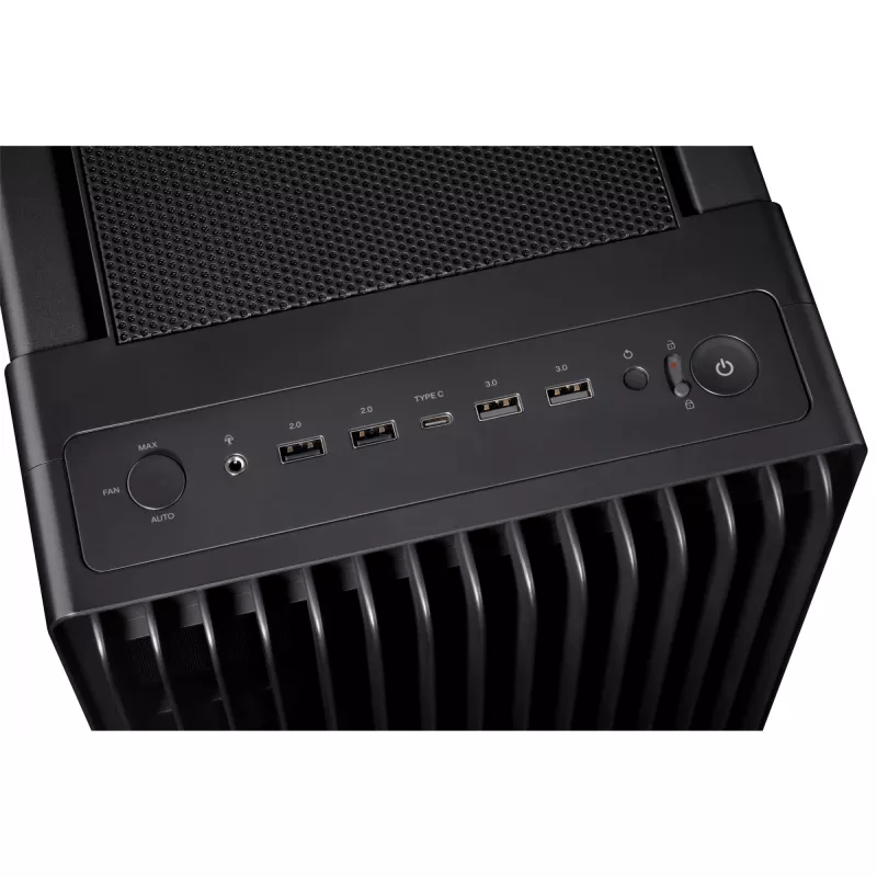 PC korpusas ASUS ProArt PA602 Midi Tower Juodas — ATX/EATX, grūdintas stiklas, 2x200mm priekiniai ventiliatoriai, 360mm viršutinis radiatorius, GPU iki 450mm