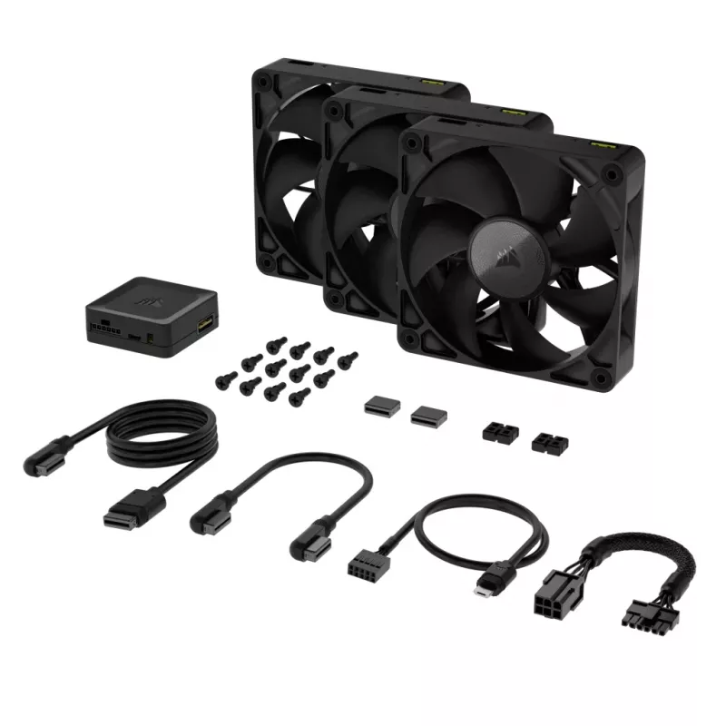 CORSAIR iCUE LINK RX120 120mm ventiliatoriaus rinkinys (3 vnt.)