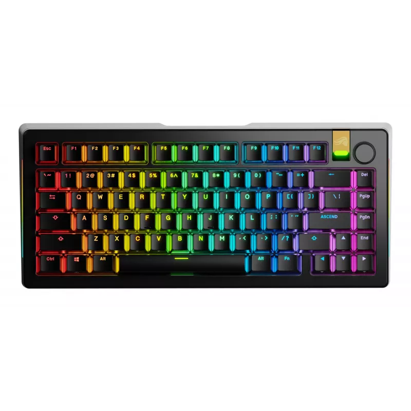 Mechaninė žaidimų klaviatūra GLORIOUS GMMK 3 PRO HE 75% Wireless RF + Bluetooth, RGB, US QWERTY, juoda
