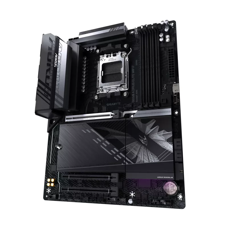 Motininė plokštė GIGABYTE B850 AORUS ELITE WIFI7 — AMD B850, lizdas AM5, ATX, DDR5, 4x DIMM, 256 GB, Wi‑Fi 7, 2.5Gb LAN