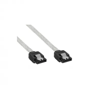 InLine SATA 6Gb/s apvalus kabelis su fiksatoriais 0,5m