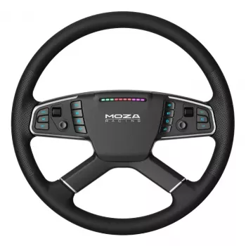 Moza Racing TSW vairas sunkvežimių simuliatoriams, PC, laidinis ir belaidis, juodas, aliuminis, dirbtinė oda, polimeras, kabelis