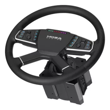 Moza Racing TSW vairas sunkvežimių simuliatoriams, PC, laidinis ir belaidis, juodas, aliuminis, dirbtinė oda, polimeras, kabelis