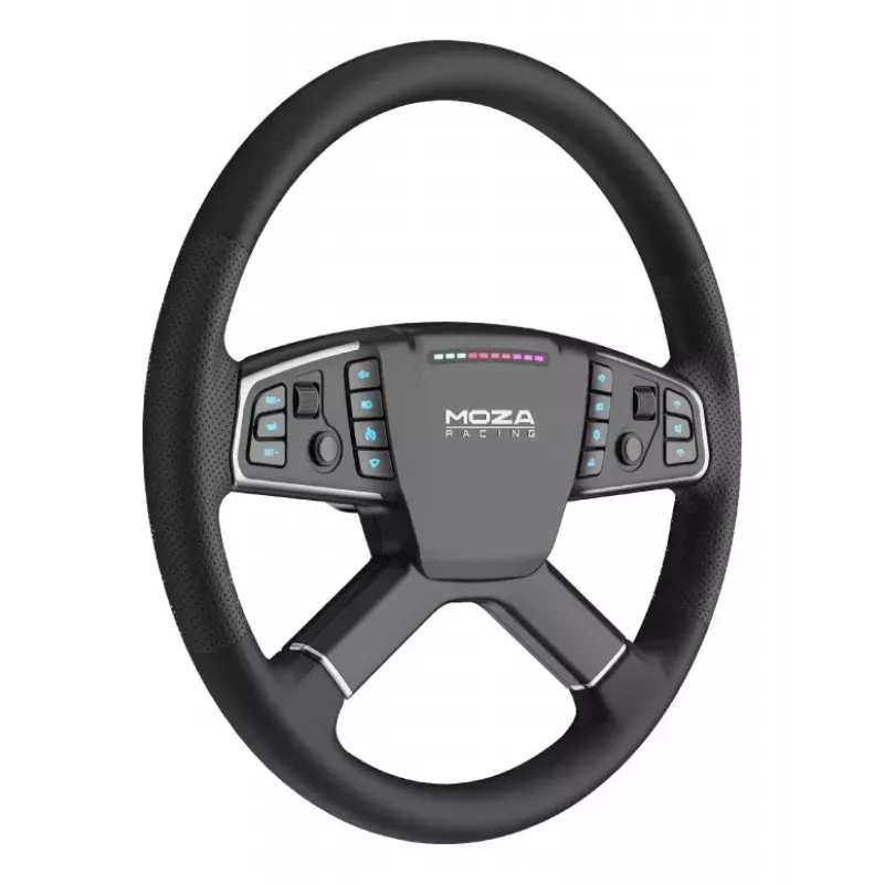 Moza Racing TSW vairas sunkvežimių simuliatoriams, PC, laidinis ir belaidis, juodas, aliuminis, dirbtinė oda, polimeras, kabelis