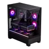 PC korpusas Phanteks XT View Tower Black — Midi-Tower, grūdintas stiklas, RGB, palaiko ATX/EATX/Micro-ATX/Mini-ITX, GPU iki 41,5 cm, CPU aušintuvas 184 mm
