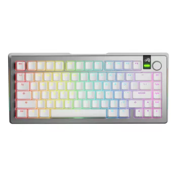 Mechaninė klaviatūra GLORIOUS GMMK 3 PRO 75% Prebuilt Wireless, USB + RF + Bluetooth, QWERTY, sidabrinė