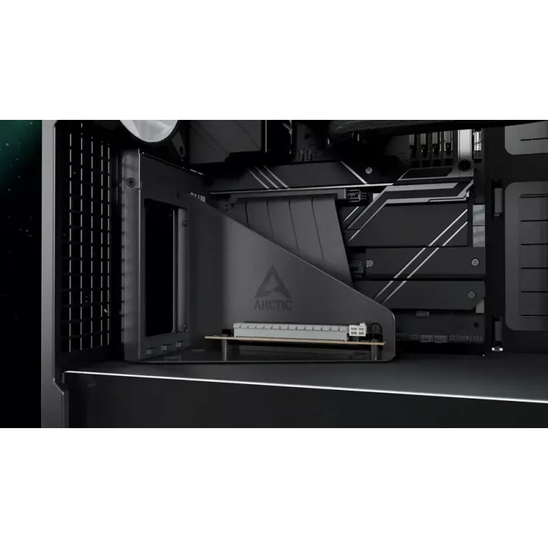 ARCTIC Xtender VG (Juoda) Premium E-ATX kompiuterio korpusas su vertikaliu GPU montavimu