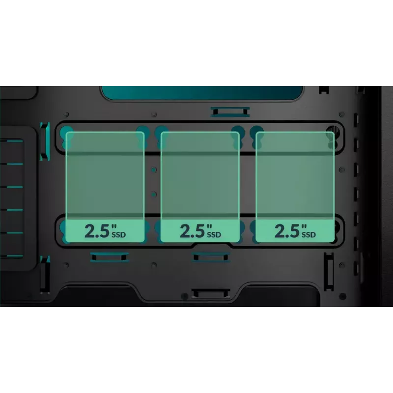 ARCTIC Xtender VG (Juoda) Premium E-ATX kompiuterio korpusas su vertikaliu GPU montavimu