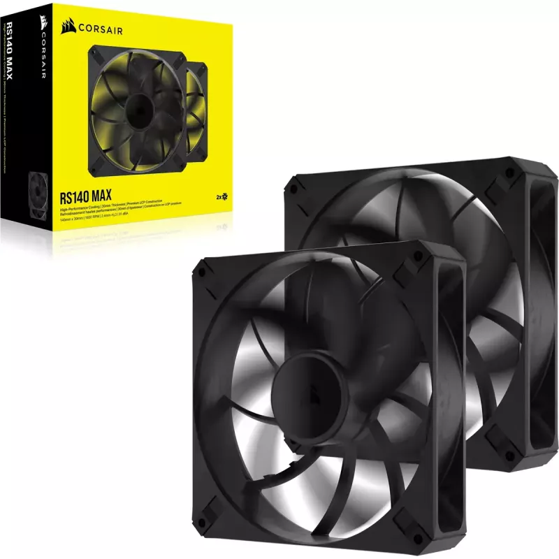 Ventiliatorius Corsair RS140 MAX 140 mm 30 mm 1600 RPM 2 vnt. Juodas