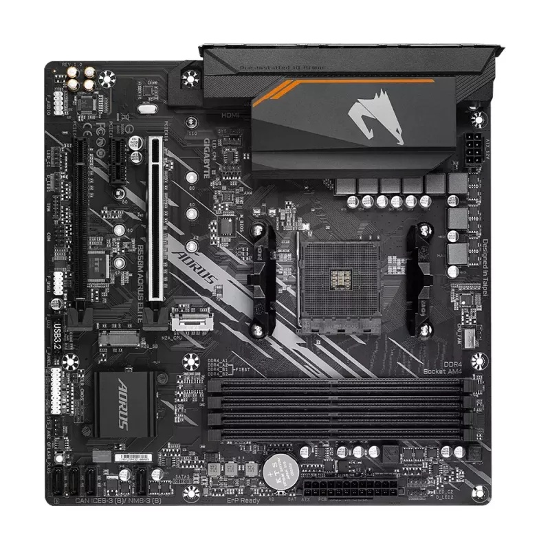 Motininė plokštė GIGABYTE B550M AORUS ELITE micro ATX, AMD B550, lizdas AM4, 4x DIMM DDR4, 128GB, 2x M.2, 4x SATA III
