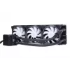Vandens aušintuvas „Alphacool 13074“ – 120 mm ventiliatoriai, 3 vnt., 2500 RPM, 40 cm vamzdeliai, varinis radiatorius, kelių spalvų LED, juodas