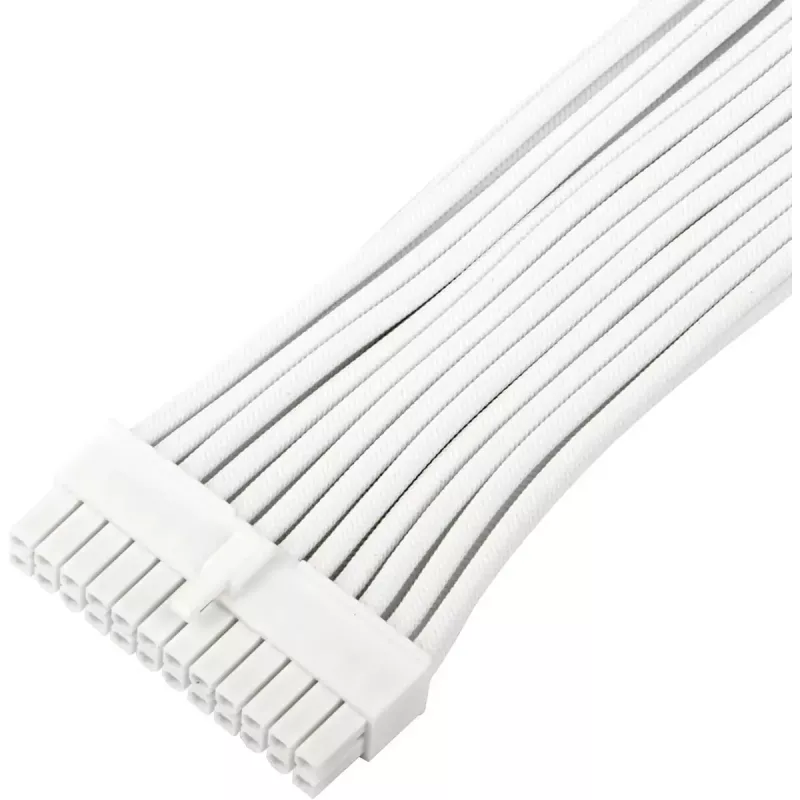 Prailginimo laidas SILVERSTONE SST-PP07E-MBW-V2 24 kontaktų ATX 30 cm baltas