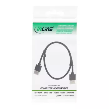 InLine High Speed HDMI laidas su Ethernet, AM/AM, itin plonas, juodas/auksinis, 1,8 m