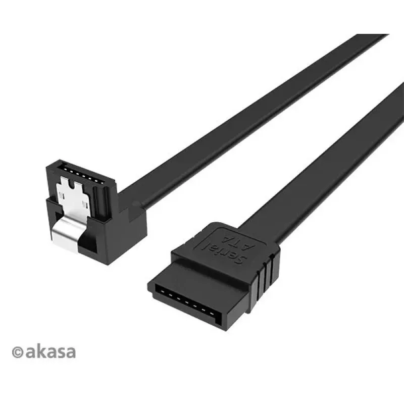 Vidinis SATA duomenų kabelis Akasa Proslim 90° jungtimi, 100 cm