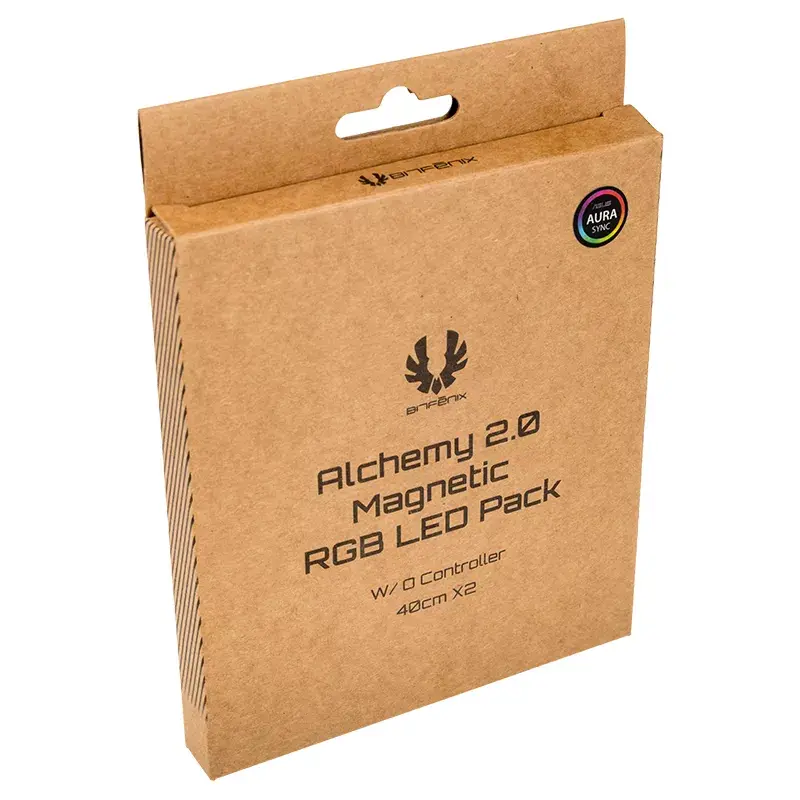 BITFENIX Alchemy 2.0 kompiuterio korpuso apšvietimo rinkinys, universalus, 12V, 5.04W, 2 vnt., 10mm x 0.5m, juoda/balta