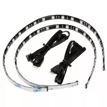 BITFENIX Alchemy 2.0 kompiuterio korpuso apšvietimo rinkinys, universalus, 12V, 5.04W, 2 vnt., 10mm x 0.5m, juoda/balta