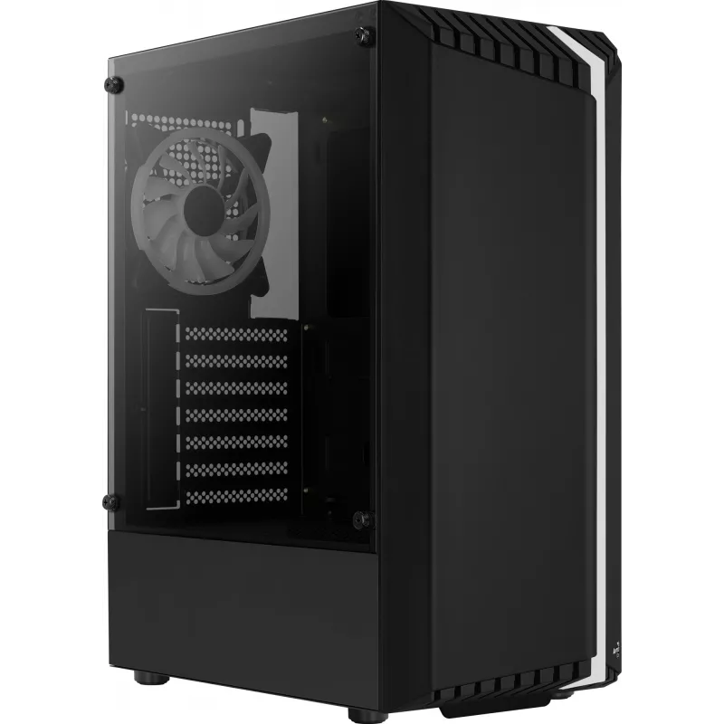 Aerocool Bionic V2 (PGS Bionic-G-BK-v2) Midi Tower kompiuterio korpusas, ATX, RGB, grūdintas stiklas, juodas