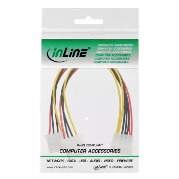 InLine vidinis maitinimo Y laidas 1x 5,25 colio Molex / 2x 5,25 colio Molex 0,20 m