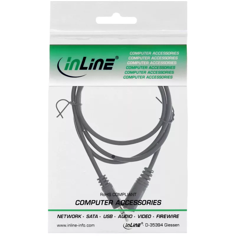 InLine Audio kabelis 3,5 mm stereo kištukas / lizdas 5 m
