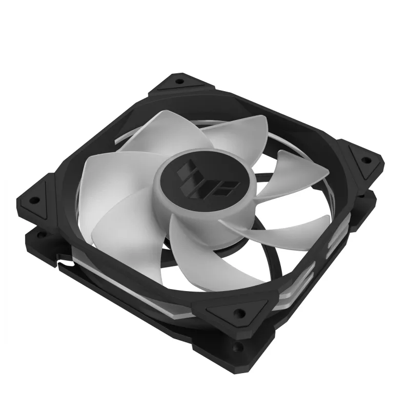 ASUS TUF Gaming TR120 ARGB korpuso ventiliatorius, 120 mm, PWM, 1800–2200 RPM, 76,3 CFM, 2,75 mmH₂O, hidraulinis guolis, juodas