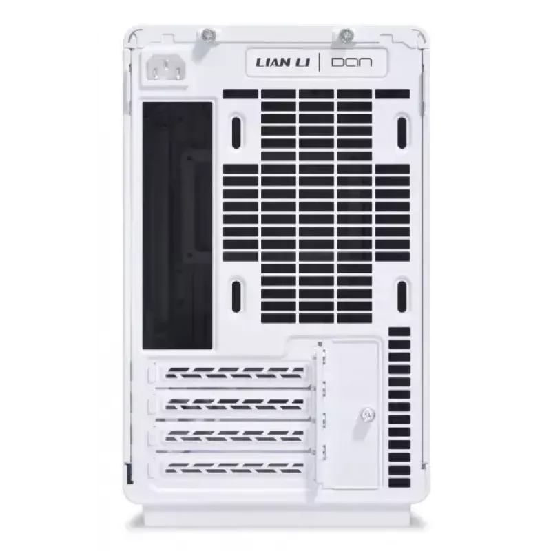 Korpusas Lian Li A3-mATX Micro Tower Baltas su Medžio Akcentais — Micro-ATX/Mini-ITX, ATX/SFX/SFX‑L PSU palaikymas