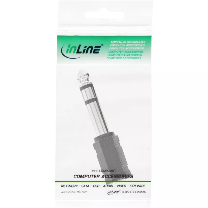 InLine garso adapteris 6,3 mm kištukas / 3,5 mm lizdas Stereo, juodas