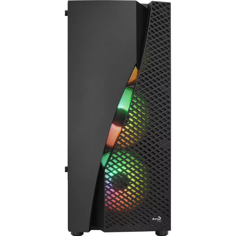 Aerocool WAVEBKV3 ATX korpusas su grūdintu stiklu ir 4 RGB ventiliatoriais, juodas