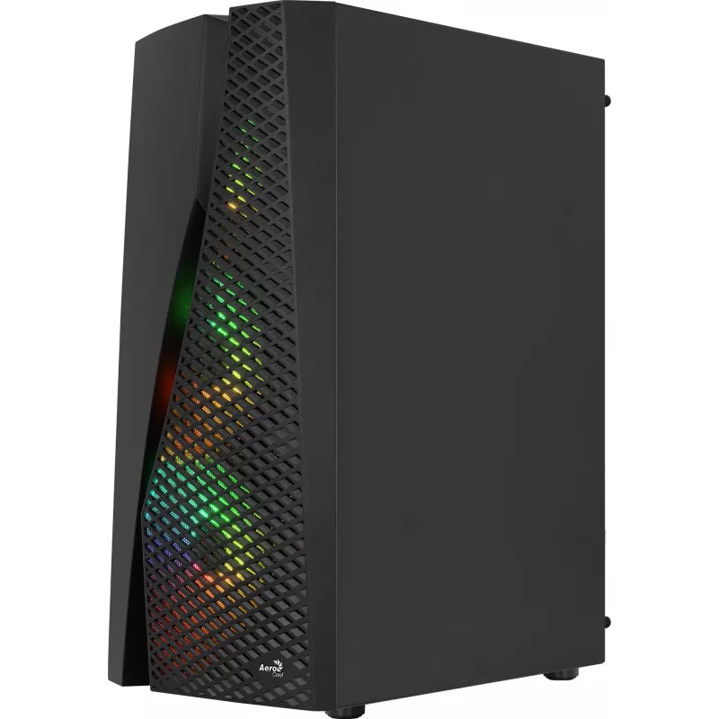 Aerocool WAVEBKV3 ATX korpusas su grūdintu stiklu ir 4 RGB ventiliatoriais, juodas