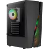 Aerocool WAVEBKV3 ATX korpusas su grūdintu stiklu ir 4 RGB ventiliatoriais, juodas