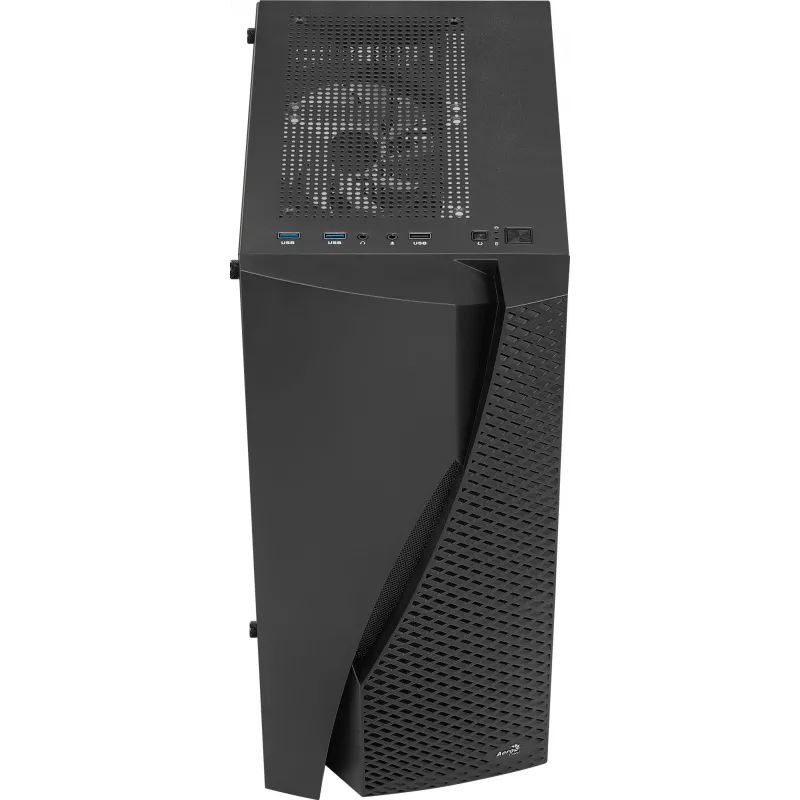 Aerocool WAVEBKV3 ATX korpusas su grūdintu stiklu ir 4 RGB ventiliatoriais, juodas