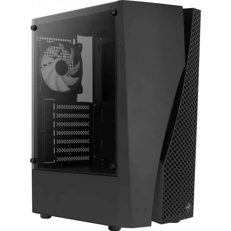 Aerocool WAVEBKV3 ATX korpusas su grūdintu stiklu ir 4 RGB ventiliatoriais, juodas