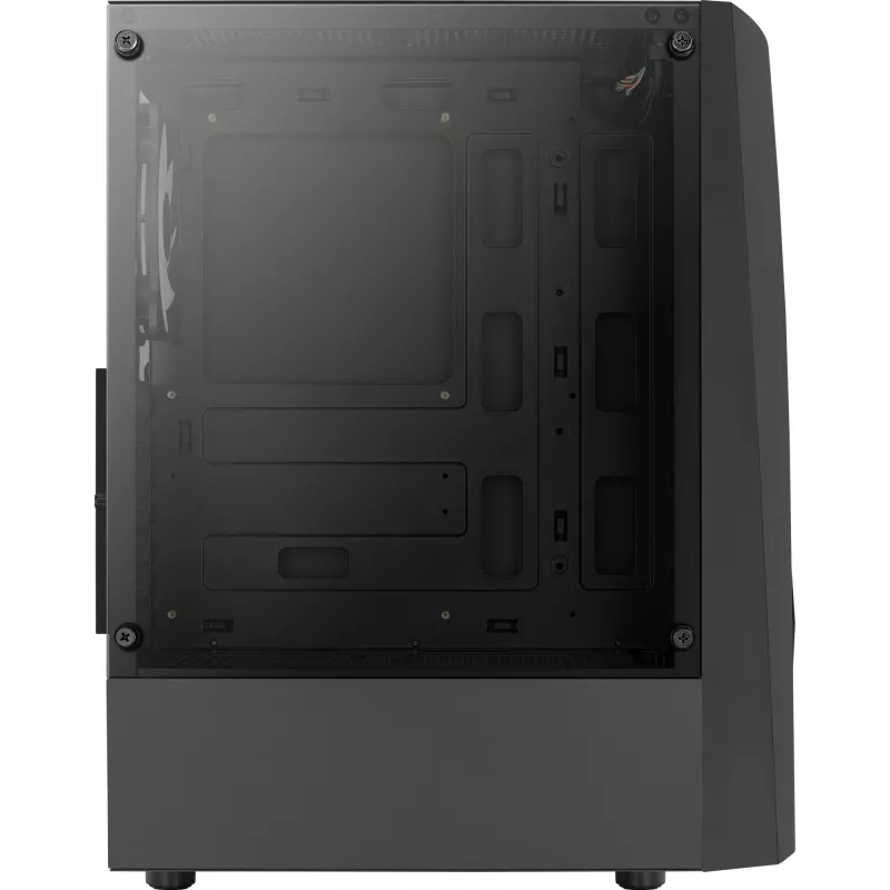 Aerocool WAVEBKV3 ATX korpusas su grūdintu stiklu ir 4 RGB ventiliatoriais, juodas