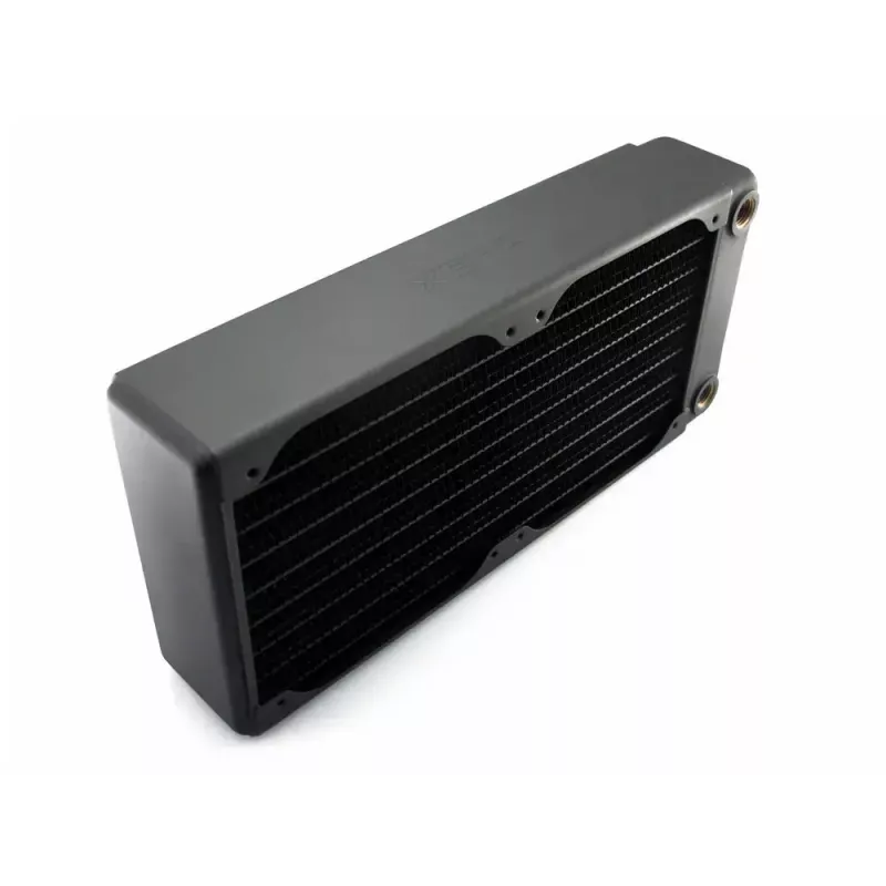 Skysčio aušinimo radiatorius EXTREME XSPC RX240 Dual Fan Radiator V3, žalvaris/varis, 240 mm, 2 ventiliatoriai, juodas