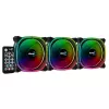 Ventiliatorių rinkinys Aerocool ASTRO12PRO 3 vnt. 12 cm RGB LED antivibracinis nuotolinio valdymo pultelis
