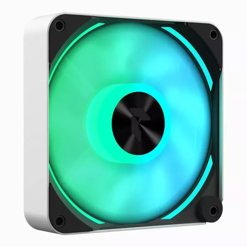 APNX FP2-120 PWM ARGB baltas korpuso ventiliatorius, 120 mm, 500–1800 aps./min., 83,85 CFM, 34,8 dB