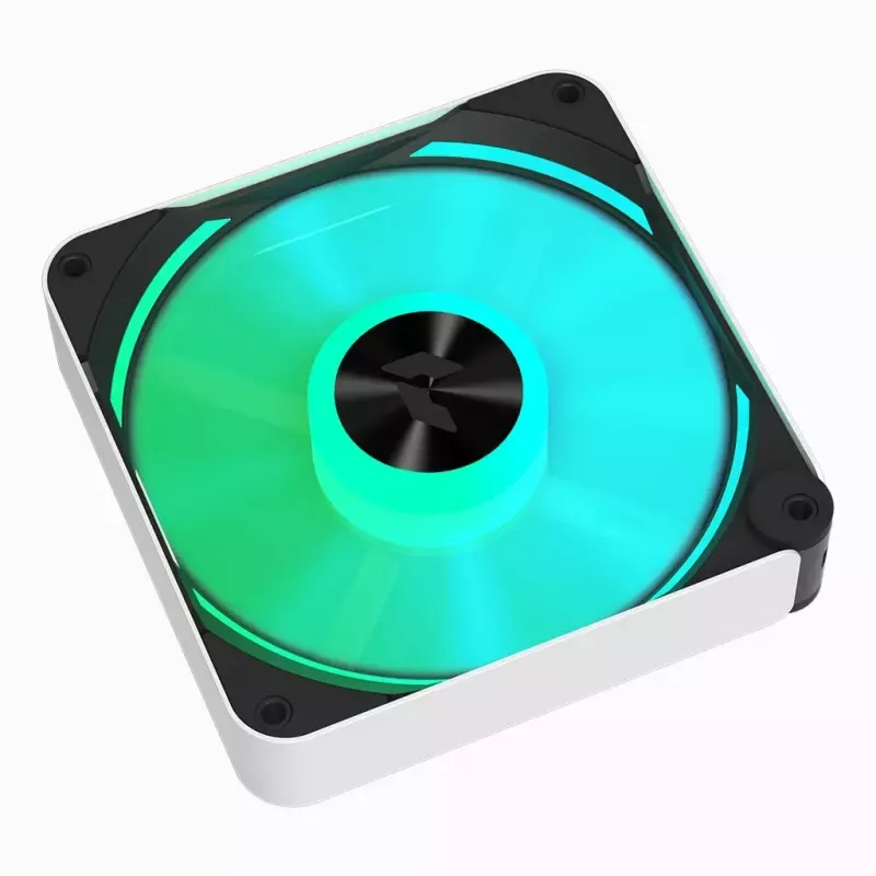 APNX FP2-120 PWM ARGB baltas korpuso ventiliatorius, 120 mm, 500–1800 aps./min., 83,85 CFM, 34,8 dB