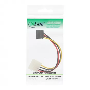 InLine SATA maitinimo adapterio laidas 5,25 colio / 15 kontaktų SATA 0,15 m, žemyn lenktas